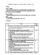 Đề kiểm tra học kì I môn Lịch sử Lớp 9 - Năm học 2016-2017 - Trường THCS Lê Lợi (Có đáp án)